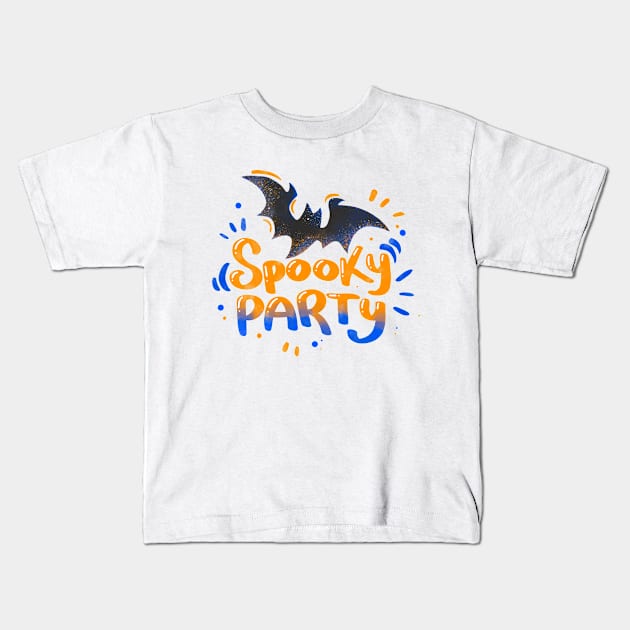 Spooky party Kids T-Shirt by Rub14ekArts